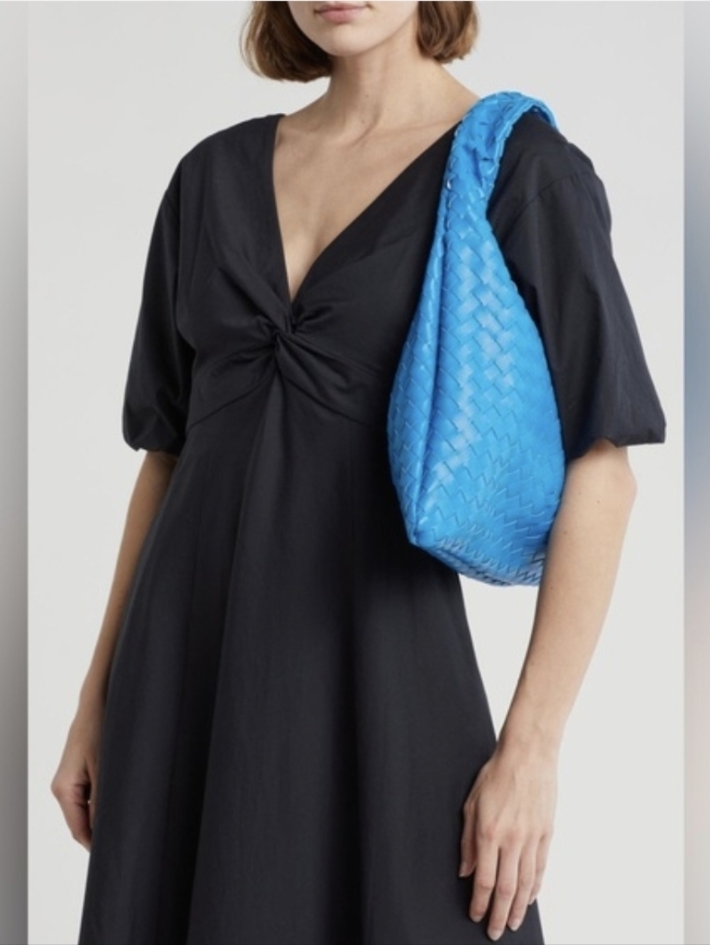 Urban Expressions Woven Hobo Slouchy Shoulder Bag Royal Blue